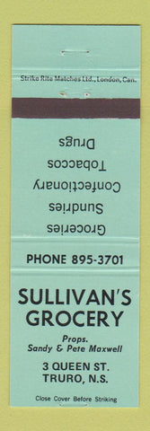Matchbook Cover - Sullivan's Grocery Truro NS GREEN