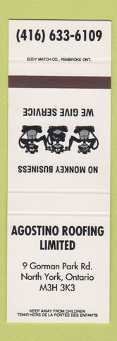 Matchbook Cover - Agostino Roofing North York ON SAMPLE