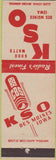 Matchbook Cover - KSO RADIO Des Moines IA