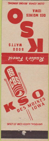 Matchbook Cover - KSO RADIO Des Moines IA