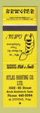 Matchbook Cover - Atlas Roofing North Battleford SK YELLOW