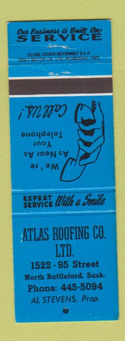 Matchbook Cover - Atlas Roofing North Battleford SK BLUE