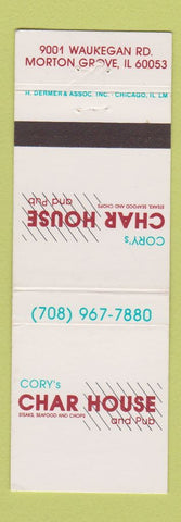 Matchbook Cover - Cory's Char House Morton Grove IL