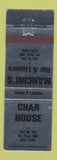 Matchbook Cover - Char House ST Paul MN Mancini's Bar Liquors