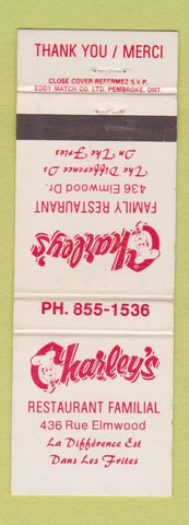 Matchbook Cover - Charley's Restaurant Montreal? QC