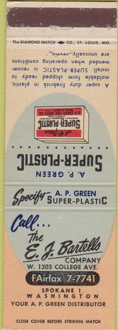 Matchbook Cover - Super Plastic A.P.Green Spokane WA