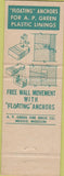 Matchbook Cover - Super Plastic A.P.Green Spokane WA