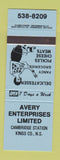 Matchbook Cover - Avery Enterprises grocery Cambridge Station NS girlie