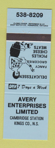 Matchbook Cover - Avery Enterprises grocery Cambridge Station NS girlie