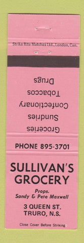 Matchbook Cover - Sullivan's Grocery Truro NS PINK