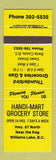 Matchbook Cover - Handi Mart Grocery Store Williams Lake BC