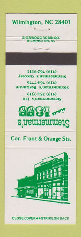 Matchbook Cover - Stemmerman's Restaurant Inn Wilmington NC
