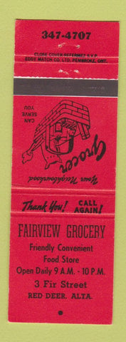 Matchbook Cover - Fairview Grocery Red Deer AB