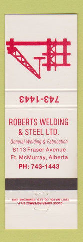 Matchbook Cover - Roberts Welding Fort McMurray AB