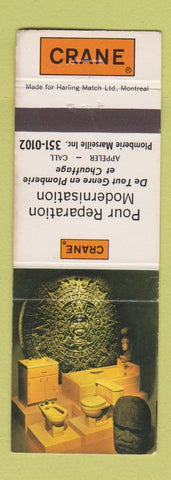 Matchbook Cover - Crane Bathroom Fixtures Pour Reparation Quebec QC