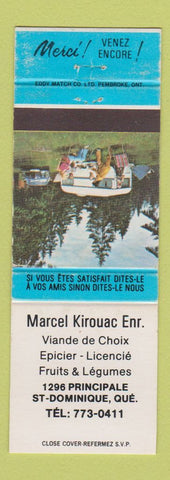 Matchbook Cover - Marcel Korouac Epicier St Dominique QC WEAR