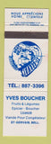 Matchbook Cover - Yves Boucher Grocery St Gervais QC