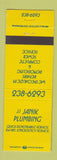 Matchbook Cover - JJ Janik Plumbing