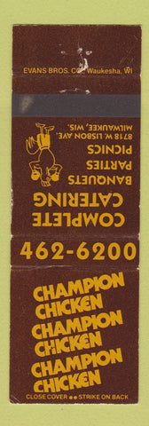 Matchbook Cover - Champion Chicken Restaurant Milwaukee WI boxing WEAR #2