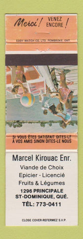 Matchbook Cover - Marcel Korouac Epicier St Dominique QC WEAR