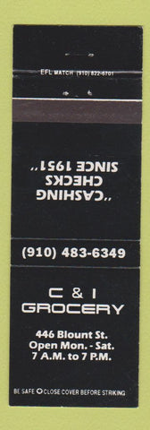 Matchbook Cover - C&I Grocery Raleigh? NC