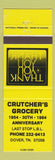 Matchbook Cover - Crutcher's Grocery Dover TN 1984