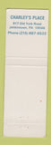 Matchbook Cover - Charley's Place Restaurant Jenkintown PA WEAR