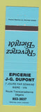 Matchbook Cover - Epicerie JG Dupont QC