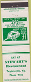 Matchbook Cover - Stewart's Restaurant Taylorsville KY
