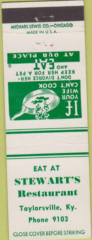 Matchbook Cover - Stewart's Restaurant Taylorsville KY