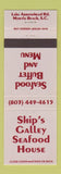 Matchbook Cover - Ship's Galley Seafood Buffet Myrtle Beach SC