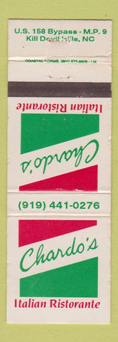 Matchbook Cover - Chardo's Italian Restaurant Kill Devil Hills NC WEAR
