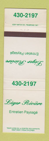 Matchbook Cover - Leger Riviere  Entretien Paysage QC