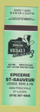 Matchbook Cover - Epicerie St Sauveur ST Lucien QC GREEN