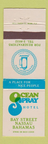 Matchbook Cover - Ocean Spray Hotel Nassau Bahamas