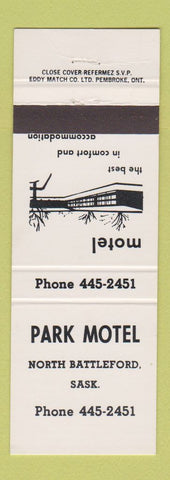 Matchbook Cover - Park Motel North Battleford SK