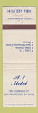 Matchbook Cover - A-1 Motel San Francisco CA WEAR