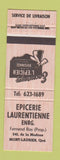 Matchbook Cover - Epicerie Laurentienne Mont Laurier QC
