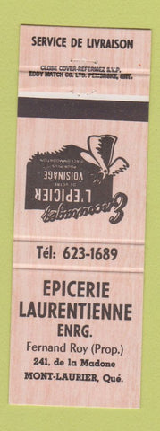 Matchbook Cover - Epicerie Laurentienne Mont Laurier QC