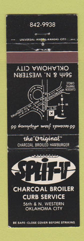Matchbook Cover - Split V Charcoal Broiler Oklahoma City OK