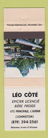Matchbook Cover - Leo Cote Grocery L'Avenir QC