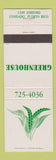 Matchbook Cover - Greenhouse Restaurant Condado Puerto Rico