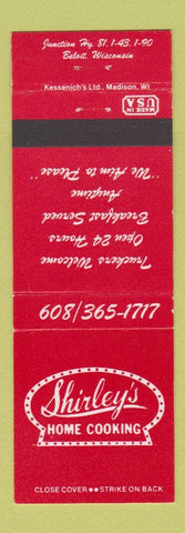 Matchbook Cover - Shirley's Restaurant Beloit WI