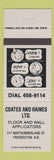 Matchbook Cover - Coates and Hains Floor Wall Applicators Fredericton NB