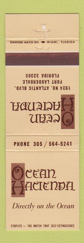 Matchbook Cover - Ocean Hacienda Fort Lauderdale FL