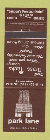 Matchbook Cover - Park Lane Hotel London ON