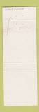 Matchbook Cover - Chardonnays Vancouver BC