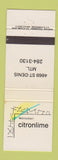 Matchbook Cover - Restaurant Citronlime Montreal QC WEAR