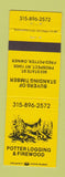 Matchbook Cover - Potter Logging Firewood Prospect NY