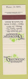 Matchbook Cover The Greenhouse Restaurant South Yarra Victoria Australia SAMPLE